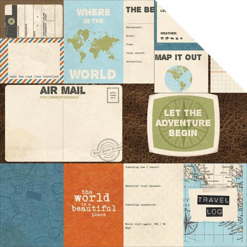 Kaisercraft - Wanderlust Collection - 12 x 12 Double Sided Paper - Unknown