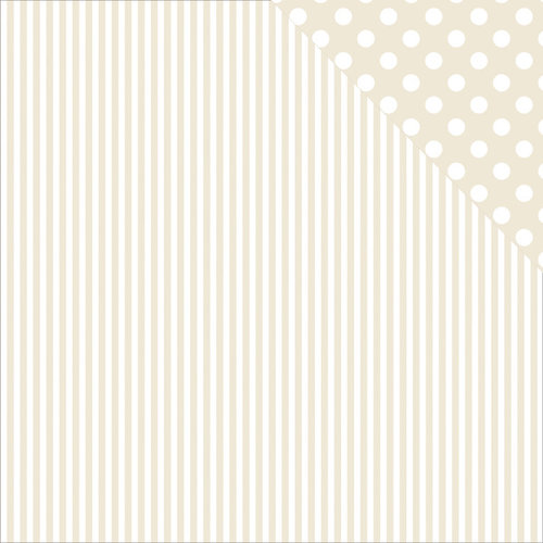 Kaisercraft - Back to Basics Collection - 12 x 12 Double Sided Paper - Beige Stripe