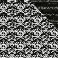 Kaisercraft - Back to Basics Collection - 12 x 12 Double Sided Paper - Black Damask