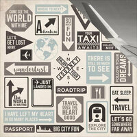 Kaisercraft - Just Landed Collection - 12 x 12 Double Sided Paper - Sign Posts