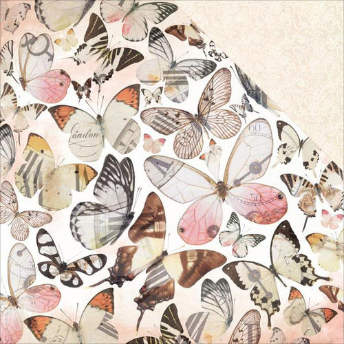 Kaisercraft - Mademoiselle Collection - 12 x 12 Double Sided Paper - Flutter