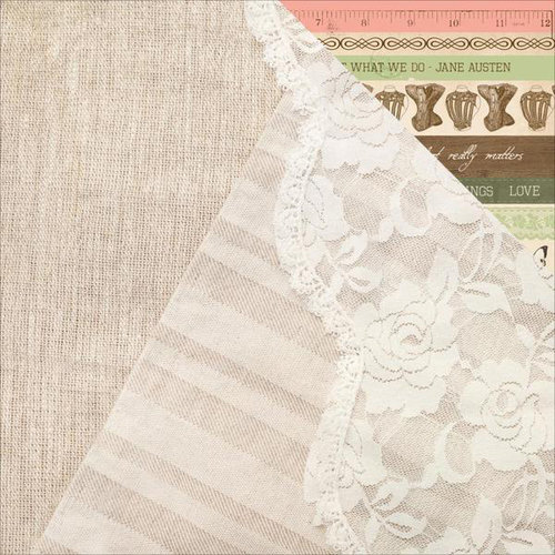 Kaisercraft - Mademoiselle Collection - 12 x 12 Double Sided Paper - Threadwork