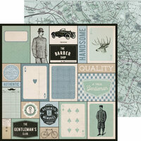 Kaisercraft - Barber Shoppe Collection - 12 x 12 Double Sided Paper - Shave