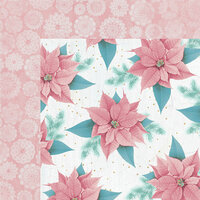 Kaisercraft - Christmas Wishes Collection - 12 x 12 Double Sided Paper - Pink Poinsettia