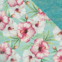 Kaisercraft - Island Escape Collection - 12 x 12 Double Sided Paper - Pink Hibiscus