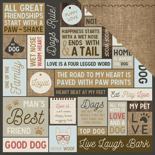 Kaisercraft - Pawfect Collection - 12 x 12 Double Sided Paper - Woof