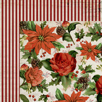 Kaisercraft - Letters to Santa Collection - Christmas - 12 x 12 Double Sided Paper - Christmas Poinsettia