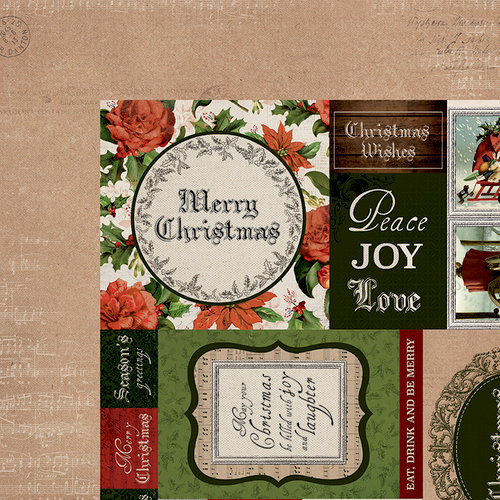 Kaisercraft - Letters to Santa Collection - Christmas - 12 x 12 Double Sided Paper - Be Merry
