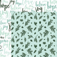 Kaisercraft - Mint Wishes Collection - Christmas - 12 x 12 Double Sided Paper - Spearmint