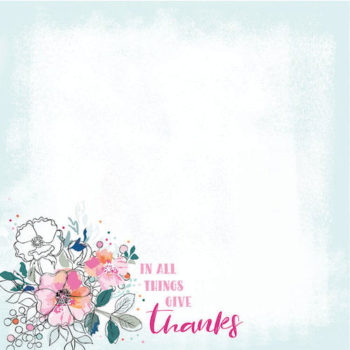 Kaisercraft - Blessed Collection - 12 x 12 Double Sided Paper - Give Thanks
