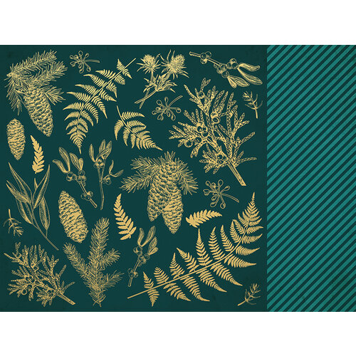 Kaisercraft - Emerald Eve Collection - Christmas - 12 x 12 Double Sided Paper - Emerald Leaves