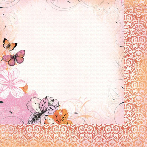 Kaisercraft - Tigerlilly Collection - 12 x 12 Double Sided Paper - Peach