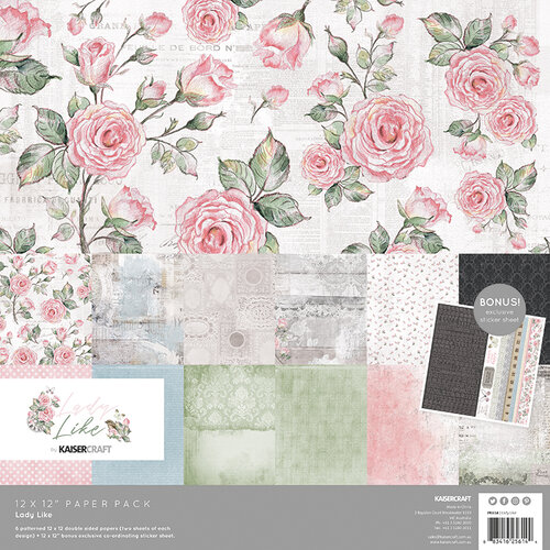 Kaisercraft - Lady Like Collection - 12 x 12 Paper Pack with Bonus Sticker Sheet