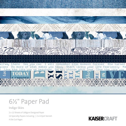 Kaisercraft - Indigo Skies Collection - 6.5 x 6.5 Paper Pad