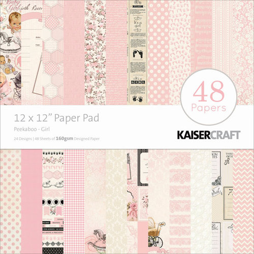 Kaisercraft - Peekaboo Collection - 12 x 12 Paper Pad - Girl