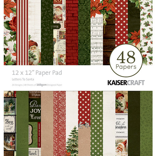 Kaisercraft - Letters to Santa Collection - Christmas - 12 x 12 Paper Pad