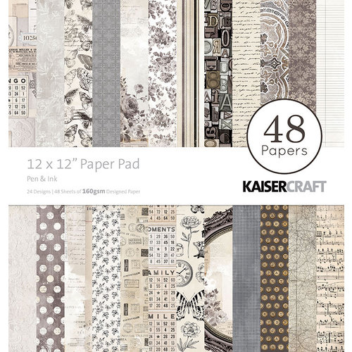 Kaisercraft - Pen and Ink Collection - 12 x 12 Paper Pad