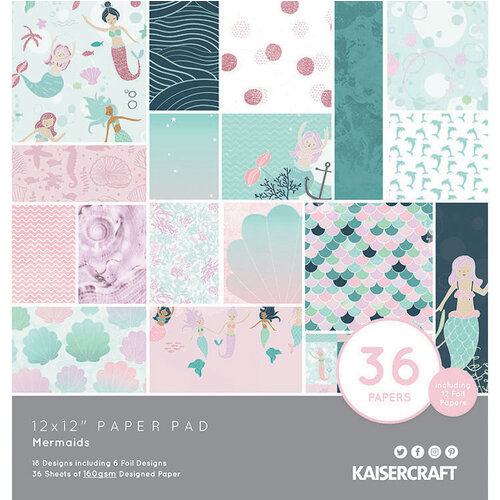 Kaisercraft - Mermaids Collection - 12 x 12 Paper Pad with Foil Accents