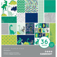 Kaisercraft - Dinosaurs Collection - 12 x 12 Paper Pad with Foil Accents