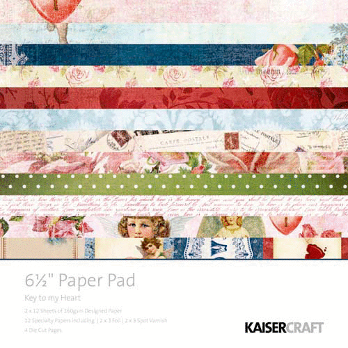 Kaisercraft - Key to My Heart Collection - 6.5 x 6.5 Paper Pad