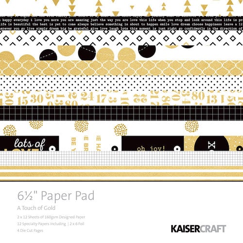 Kaisercraft - A Touch of Gold Collection - 6.5 x 6.5 Paper Pad