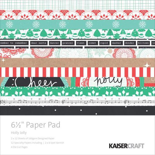 Kaisercraft - Holly Jolly Collection - Christmas - 6.5 x 6.5 Paper Pad