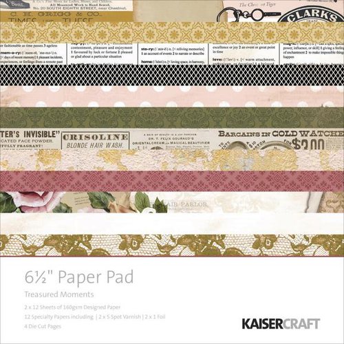 Kaisercraft - Treasured Moments Collection - 6.5 x 6.5 Paper Pad