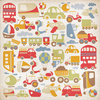 Kaisercraft - Little Toot Collection - 12 x 12 Paper with Varnish Accents - Traffic Jam