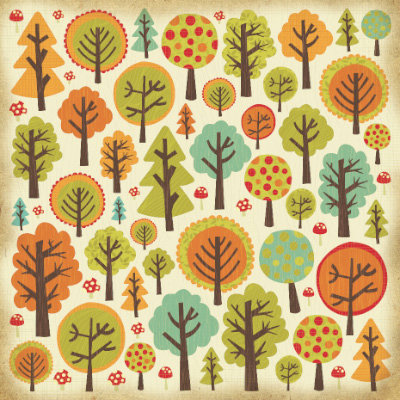 Kaisercraft - Tiny Woods Collection - 12 x 12 Paper with Varnish Accents - Forest