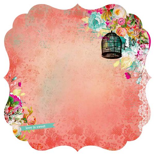 Kaisercraft - Secret Admirer Collection - 12 x 12 Die Cut Paper with Varnish Accents - Sweet Love