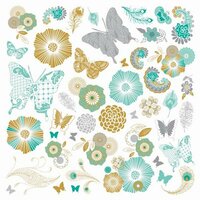 Kaisercraft - Elegance Collection - 12 x 12 Paper with Varnish Accents - Meadow