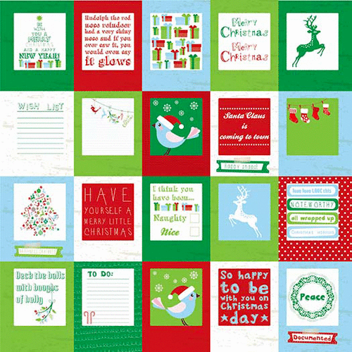 Kaisercraft - Santas List Collection - Christmas - 12 x 12 Perforated Paper - Polaroids