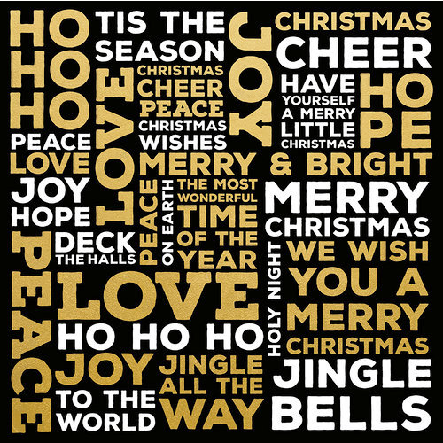 Kaisercraft - A Touch of Gold Collection - 12 x 12 Paper with Foil Accents - Christmas Words