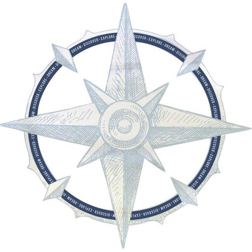 Kaisercraft - Sail Away Collection - 12 x 12 Die Cut Paper - Compass