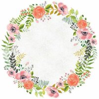 Kaisercraft - True Love Collection - 12 x 12 Die Cut Paper - Wreath