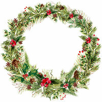 Kaisercraft - Peace and Joy Collection - Christmas - 12 x 12 Die Cut Paper - Leafy Wreath