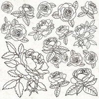 Kaisercraft - Peachy Collection - 12 x 12 Paper with Glossy Accents - Roses