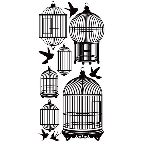Kaisercraft - Timeless Collection - Rub Ons - Bird Cages