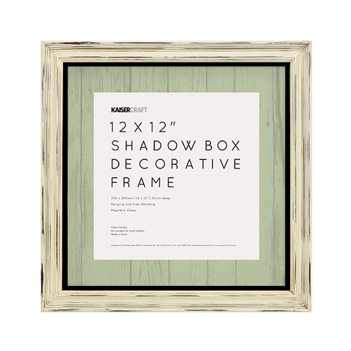 Kaisercraft - Distressed Shadow Box Frame - 12 x 12 - Antique White