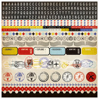 Kaisercraft - Check-in Collection - 12 x 12 Sticker Sheet - Borders