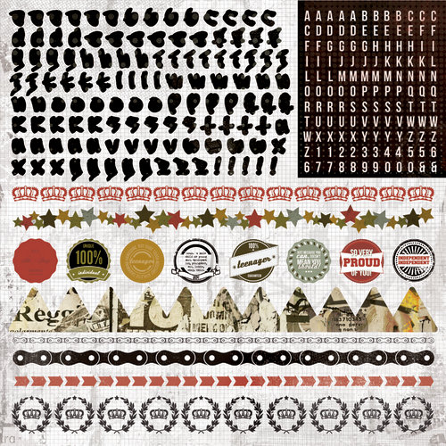 Kaisercraft - Attitude! Collection - 12 x 12 Sticker Sheet