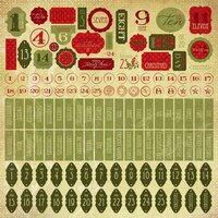 Kaisercraft - Twig and Berry Collection - Christmas - 12 x 12 Sticker Sheet - Numbers