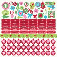 Kaisercraft - Mint Twist Collection - Christmas - 12 x 12 Sticker Sheet - Numbers