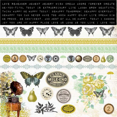 Kaisercraft - Pickled Pear Collection - 12 x 12 Cardstock Sticker Sheet