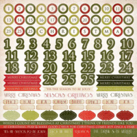 Kaisercraft - Christmas Carol Collection - 12 x 12 Sticker Sheet - Numbers