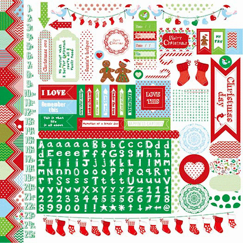 Kaisercraft - Santas List Collection - Christmas - 12 x 12 Sticker Sheet