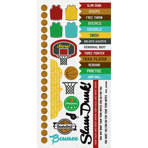 Kaisercraft - Game On Collection - Sticker Sheet - Basketball