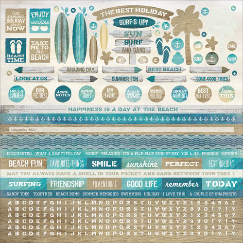 Kaisercraft - Sandy Toes Collection - 12 x 12 Sticker Sheet