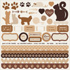 Kaisercraft - Furry Friends Collection - 12 x 12 Sticker Sheet - Cat