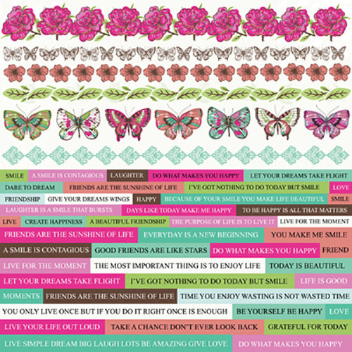 Kaisercraft - Fly Free Collection - 12 x 12 Sticker Sheet